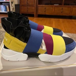 RARE! Emilio Pucci Sneakers Yellow Red Blue Size 6 Italy Box and Shoe Bag
